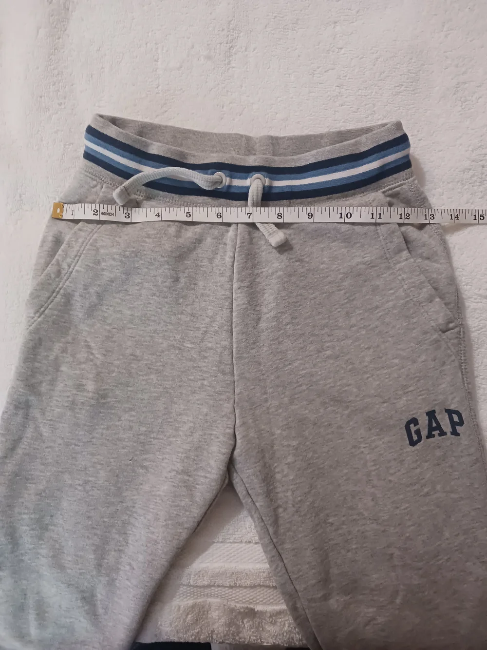 GAP Light Gray Sweatpants with Blue-Trim Waistband
